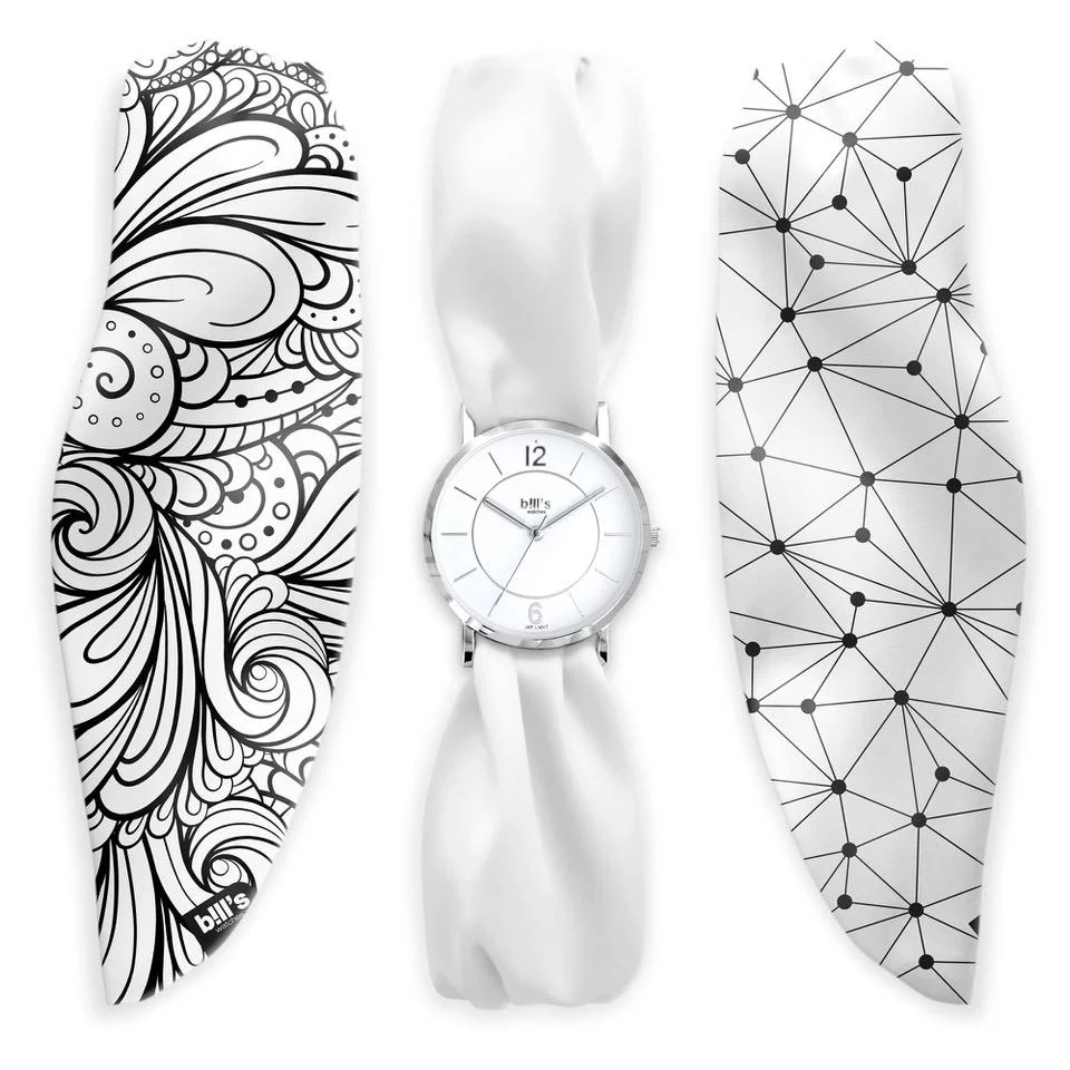 Montre BILL S bracelet satin FULL WHITE Bijouterie Bel Argent