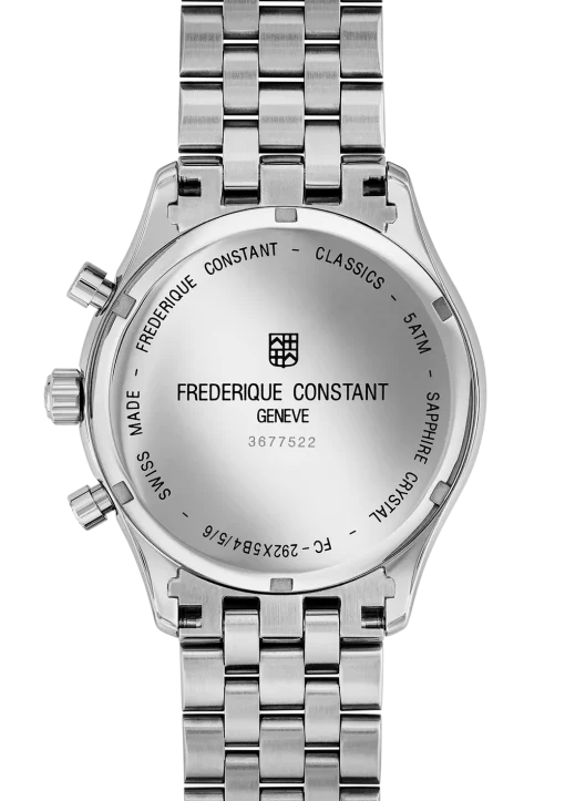 Montre Frédérique Constant Classics Chronograph Quartzbracelet en acier inoxydable FC-292MG5B6B back